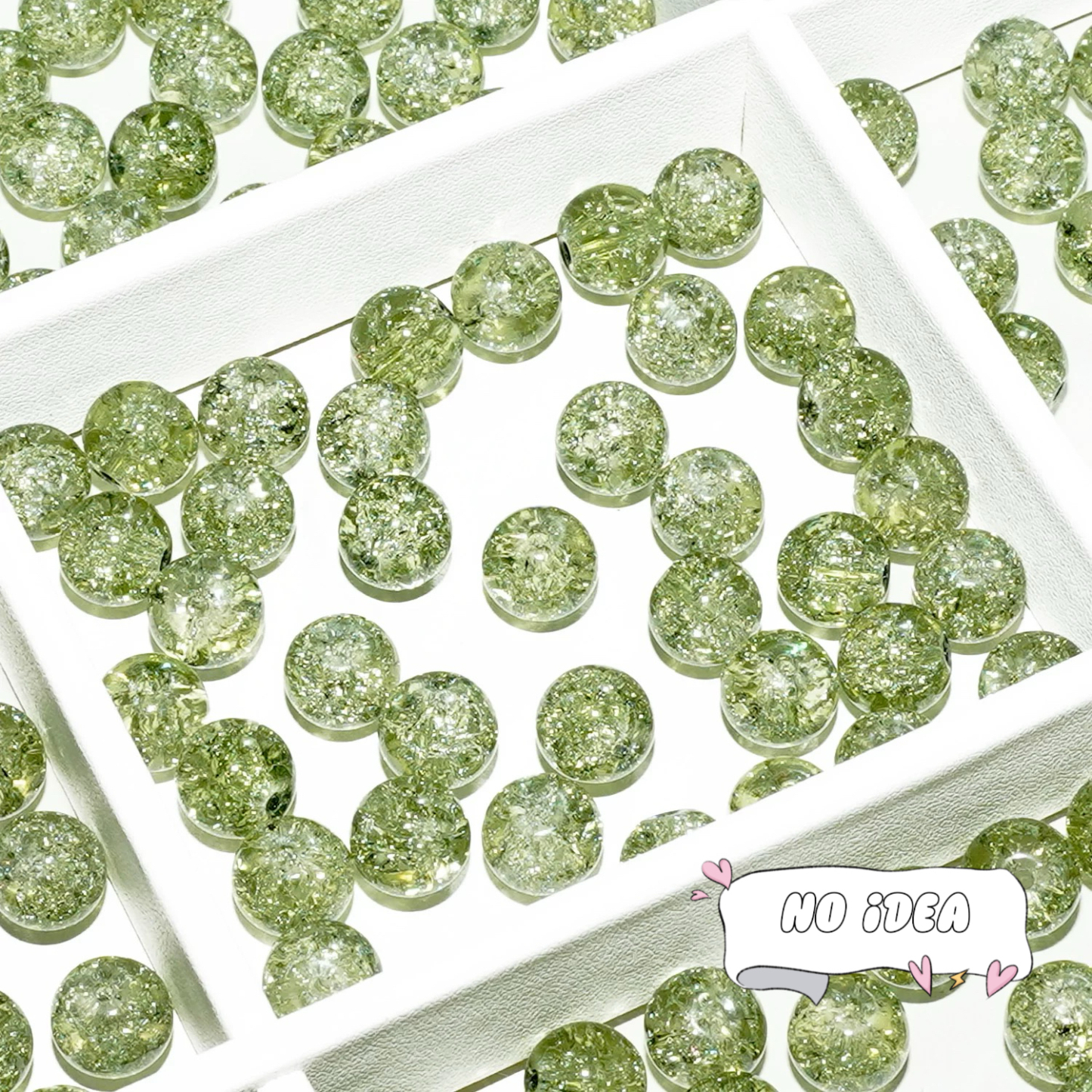  10mm Rainbow Galactic Ice Crackle Beads - 50pcs Multi-Color Space Beads for DIY Crafts