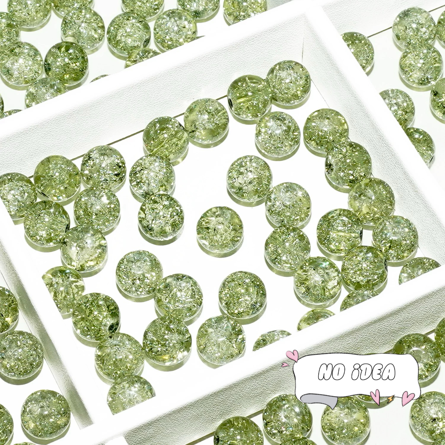  10mm Rainbow Galactic Ice Crackle Beads - 50pcs Multi-Color Space Beads for DIY Crafts