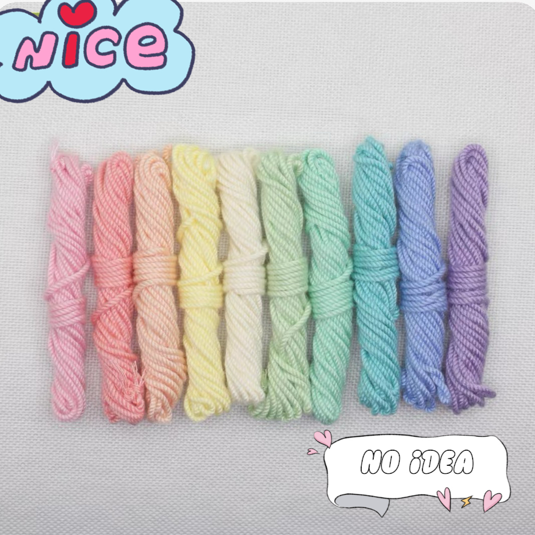 Hand-Twisted Cotton Cord Set - Multi-Size Macrame Thread for DIY Jewelry & Crafts