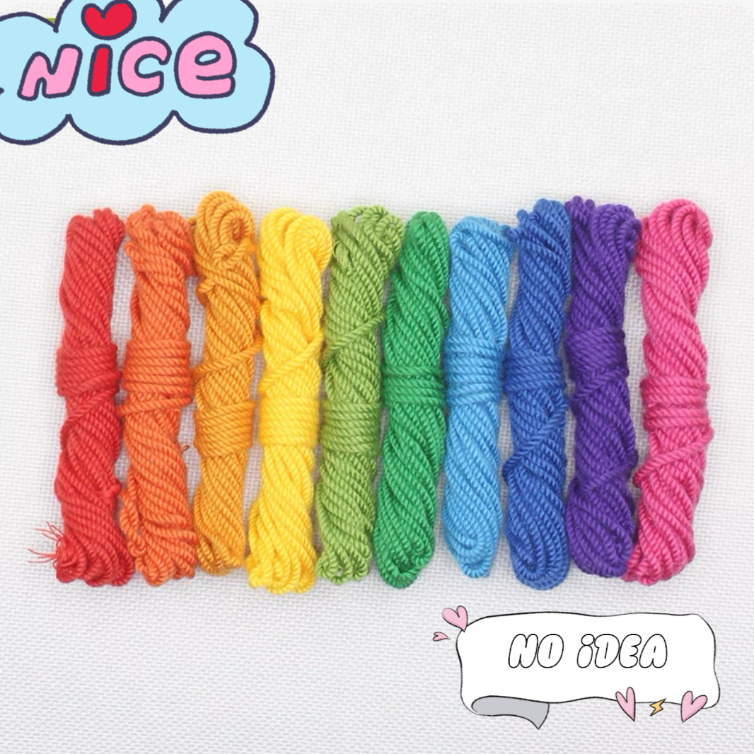 Hand-Twisted Cotton Cord Set - Multi-Size Macrame Thread for DIY Jewelry & Crafts