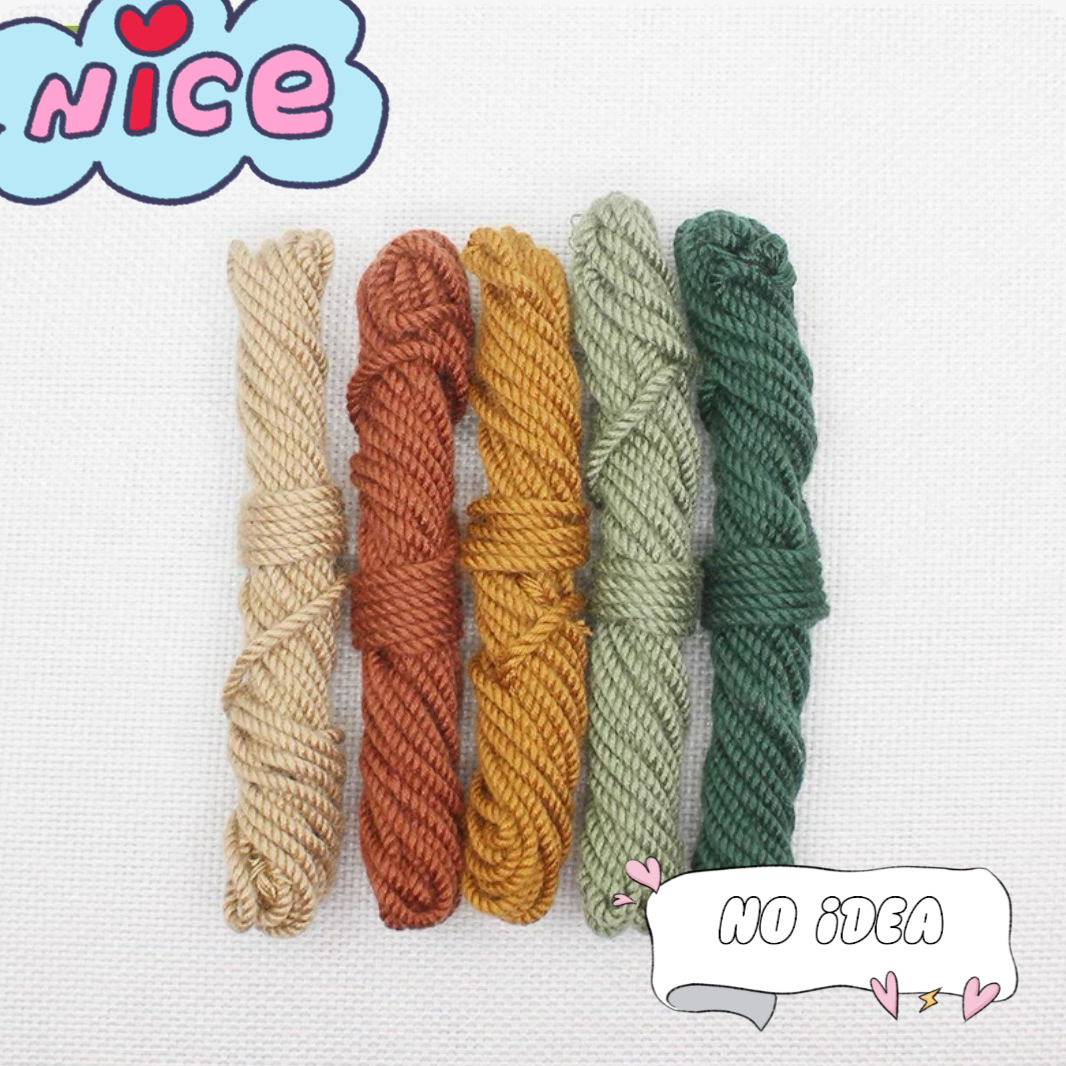 Hand-Twisted Cotton Cord Set - Multi-Size Macrame Thread for DIY Jewelry & Crafts