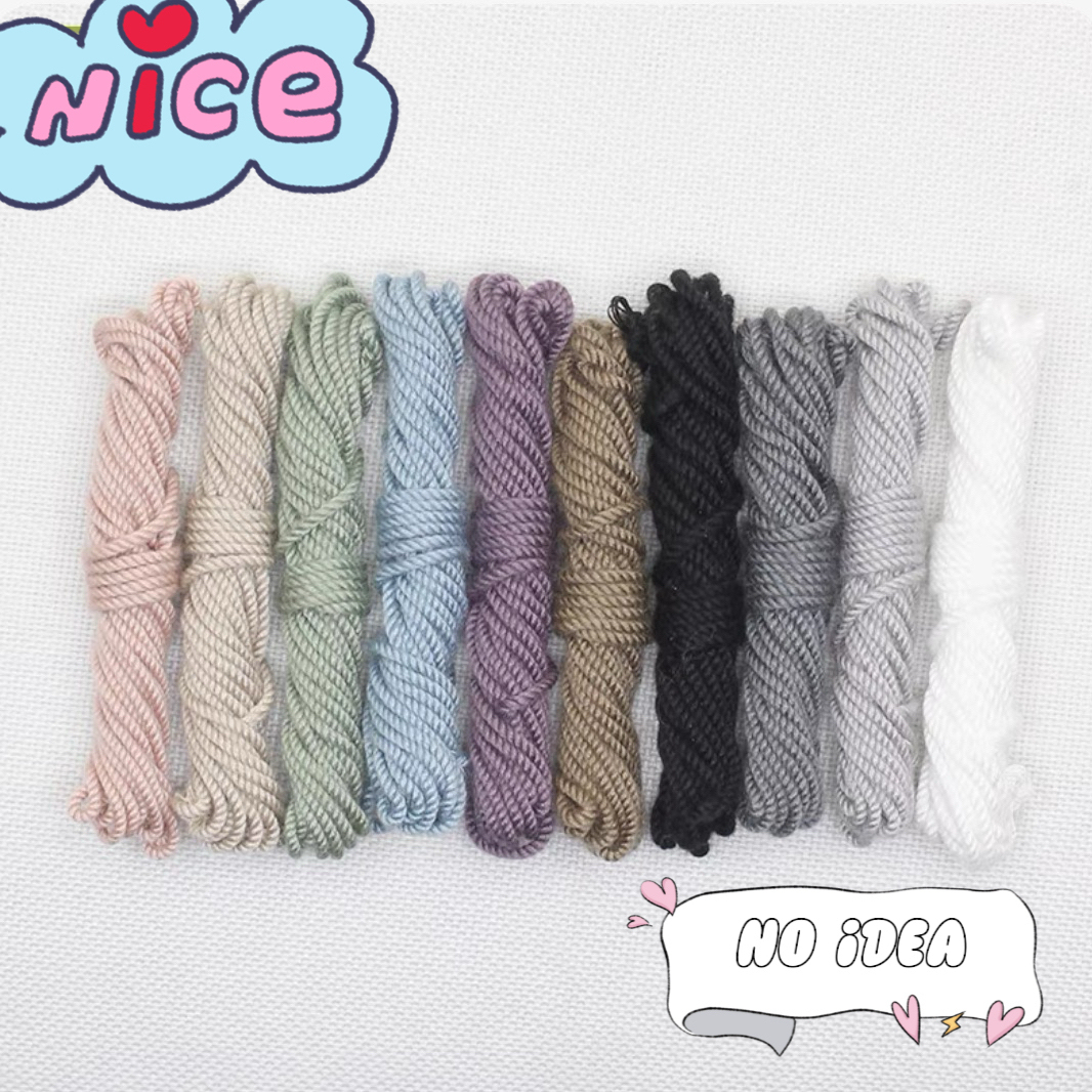 Hand-Twisted Cotton Cord Set - Multi-Size Macrame Thread for DIY Jewelry & Crafts
