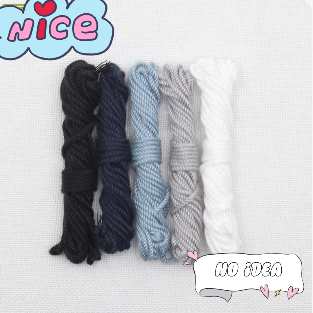 Hand-Twisted Cotton Cord Set - Multi-Size Macrame Thread for DIY Jewelry & Crafts