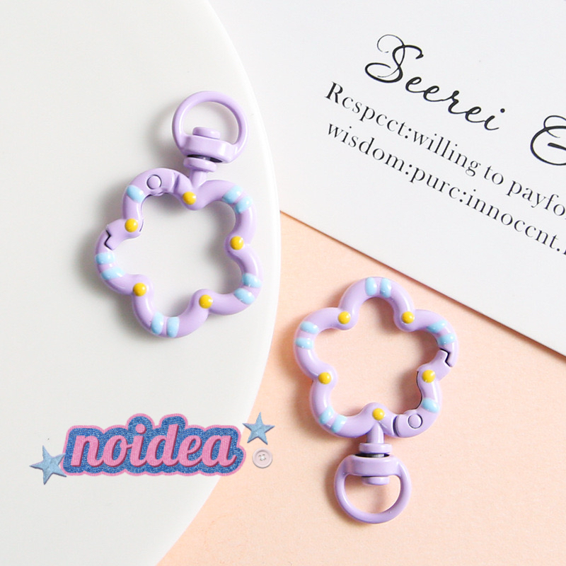 Candy Color Star Keychain Rings - 5pcs Novelty Key Rings, DIY Themed Connectors