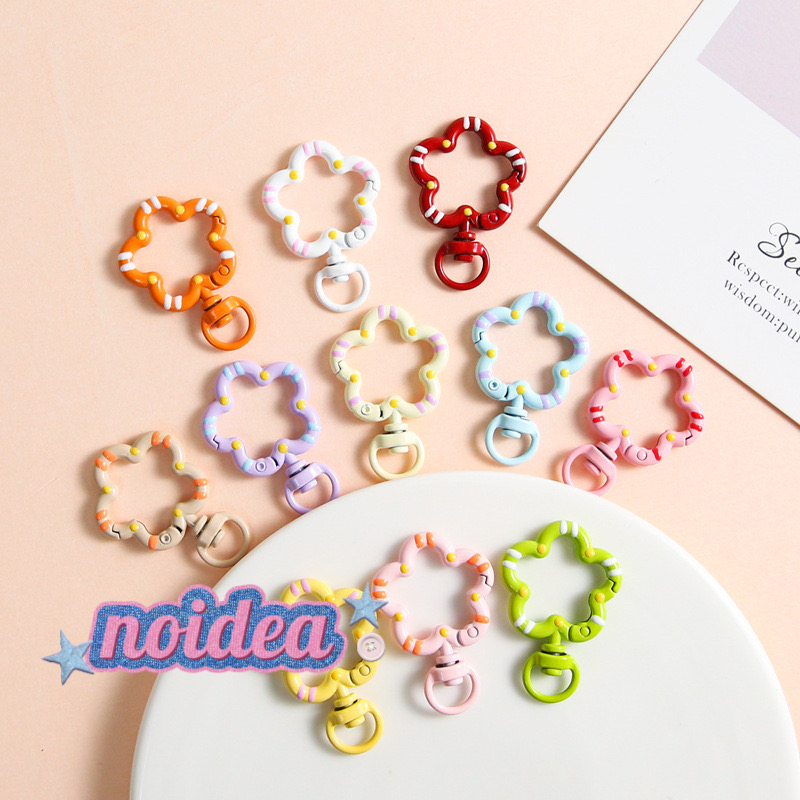 Candy Color Star Keychain Rings - 5pcs Novelty Key Rings, DIY Themed Connectors