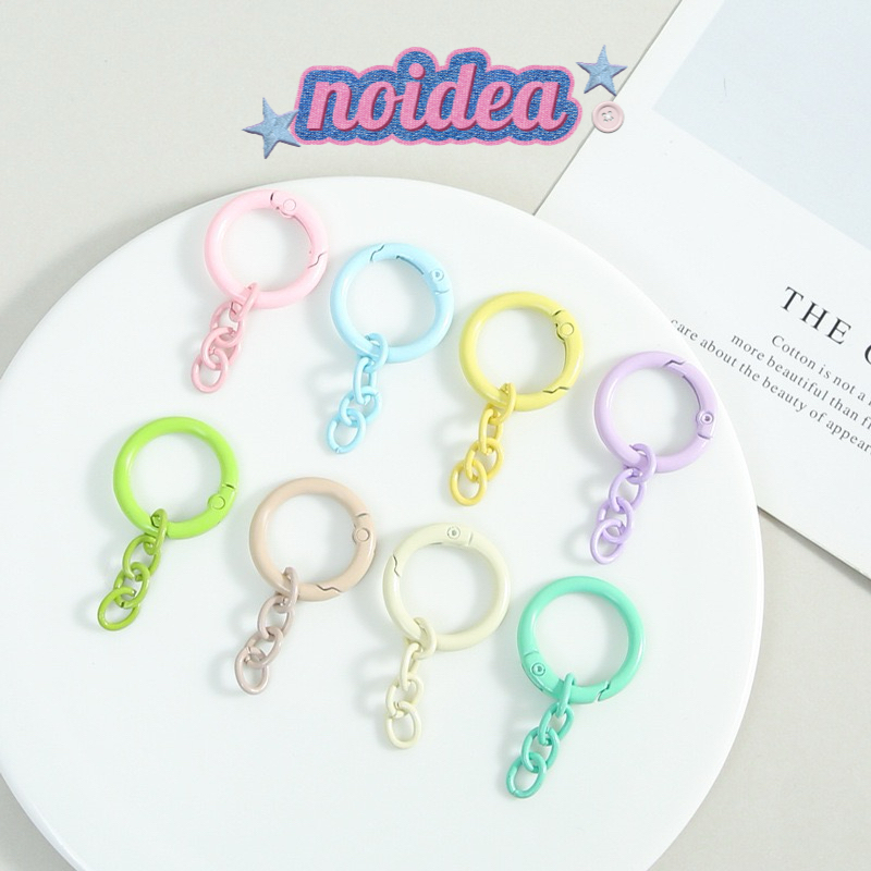 Candy Color Jump Rings with Chains - 10pcs Keychain Extension Sets, DIY Connector Chains
