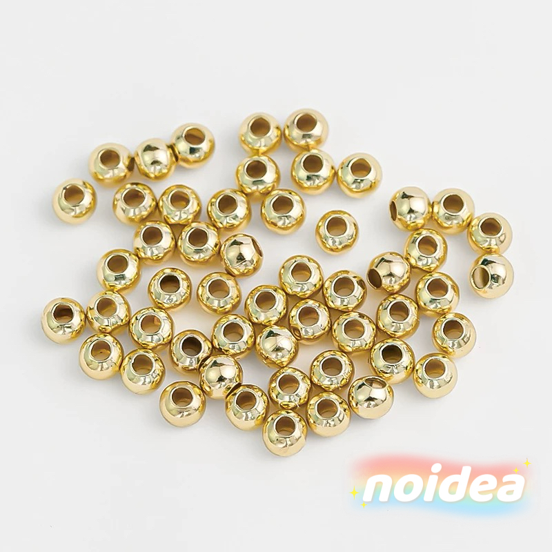 3mm Smooth Round Beads - 50pcs Gold and Silver Spacer Beads for Jewelry Making