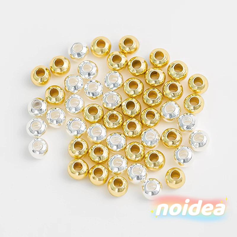 3mm Smooth Round Beads - 50pcs Gold and Silver Spacer Beads for Jewelry Making