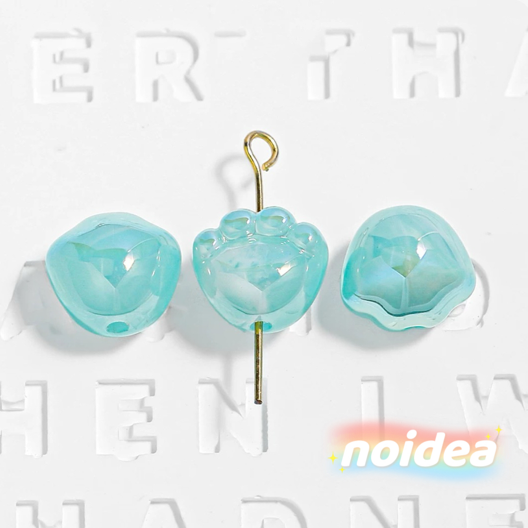 12mm Cute Cat Paw Beads - 30pcs Animal Theme Charm Beads with 1.8mm Hole