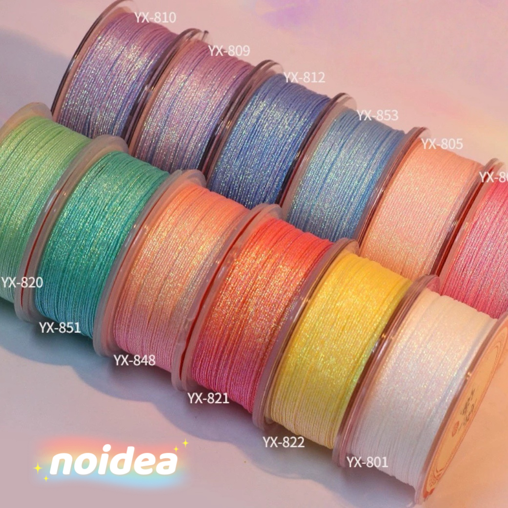 No. 72 Multicolor Jade Thread Set with Sparkle - 30m Rainbow Colors Macrame Cord for DIY Friendship Bracelets & Chinese Knotting