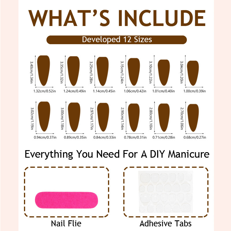 Wine Red Cherry Almond Press On Nails - Juicy Fruit Art Design, 24Pcs