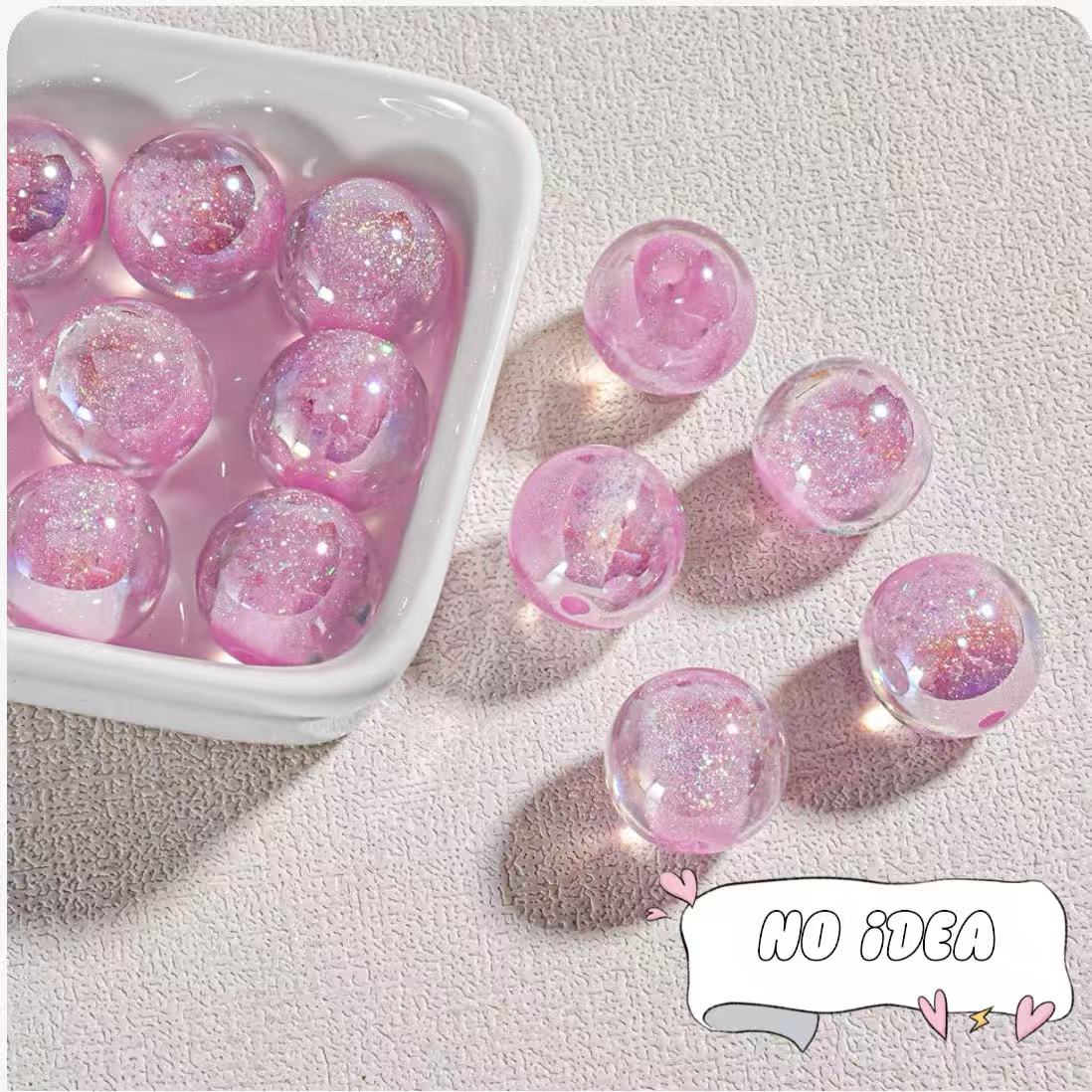 16mm Mermaid Iridescent Acrylic Beads - 20pcs Shimmering DIY Craft Beads with 2.5mm Large Hole for Jewelry Making