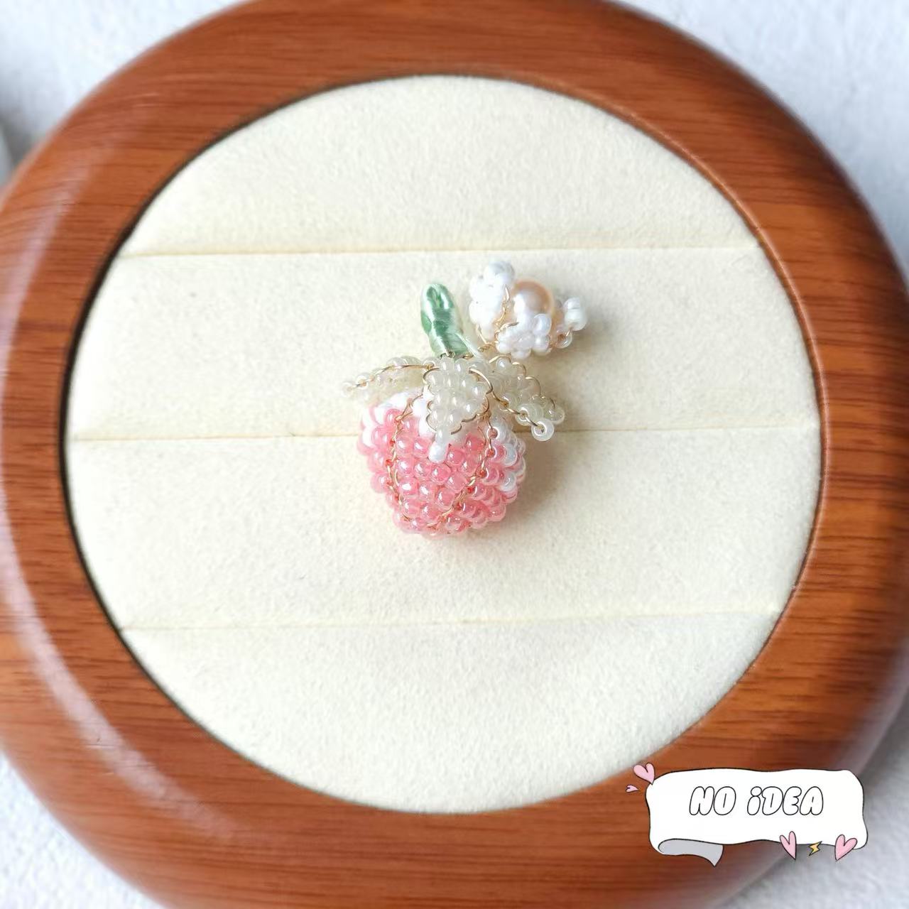 Handmade Cream Strawberry Charm Bead - Kawaii DIY Jewelry Bead for Bracelets and Necklaces