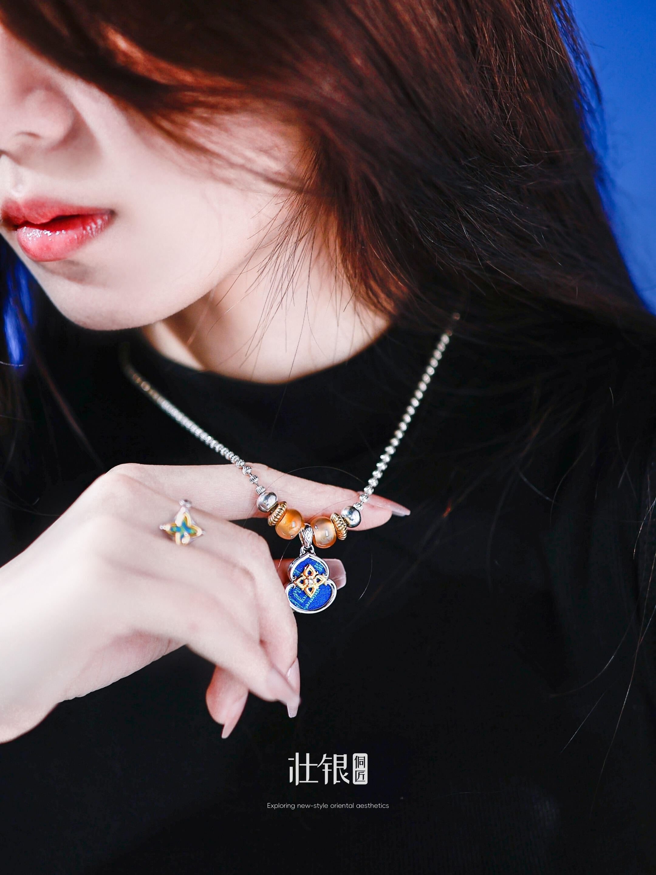 Blessing Gourd Pendant（Crafted from Sterling Silver 925 with 24K Gold Inlay）