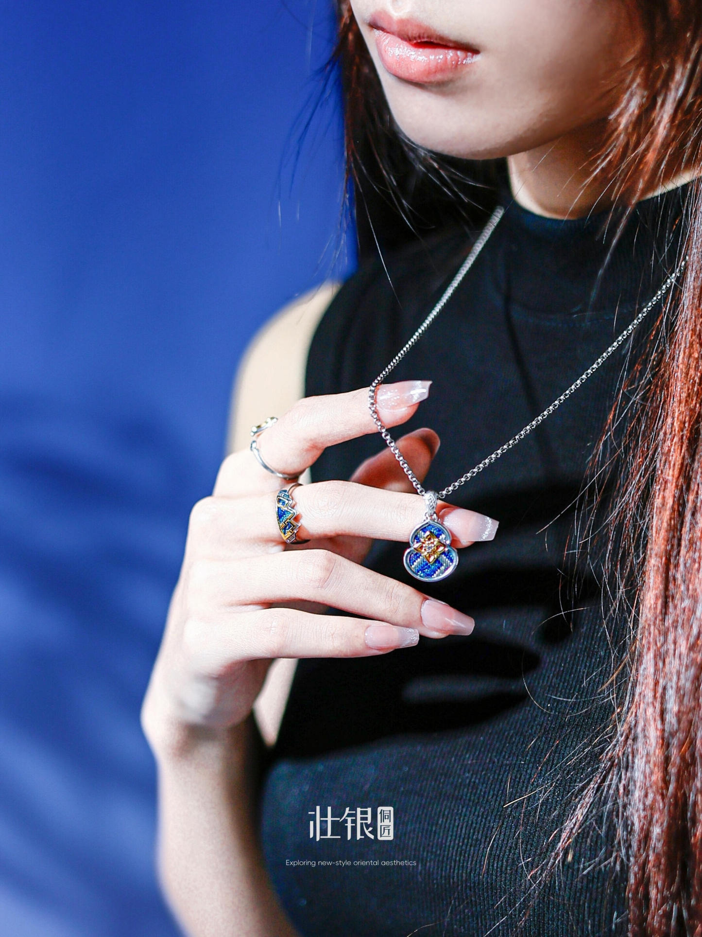 Blessing Gourd Pendant（Crafted from Sterling Silver 925 with 24K Gold Inlay）