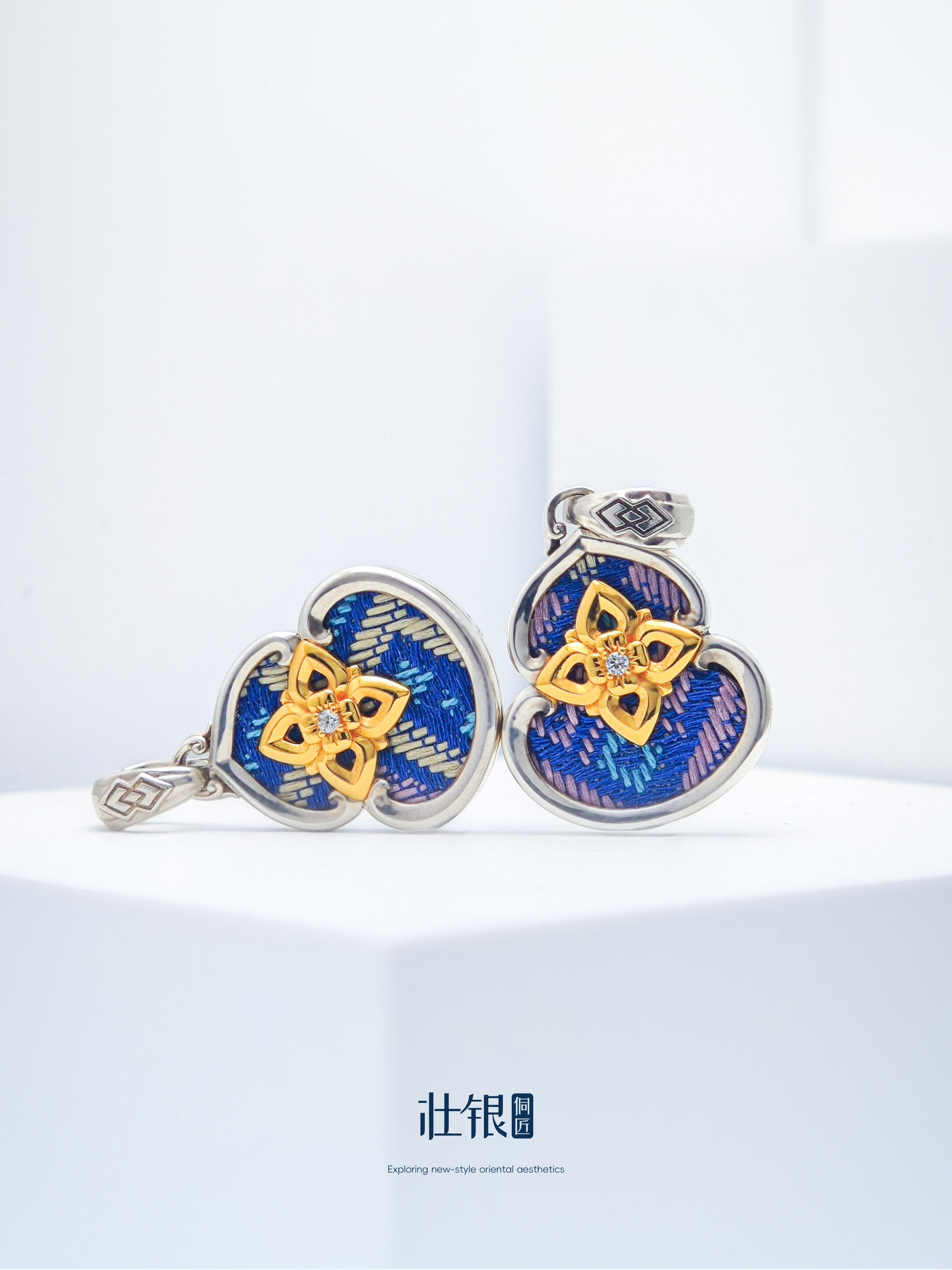 Blessing Gourd Pendant（Crafted from Sterling Silver 925 with 24K Gold Inlay）