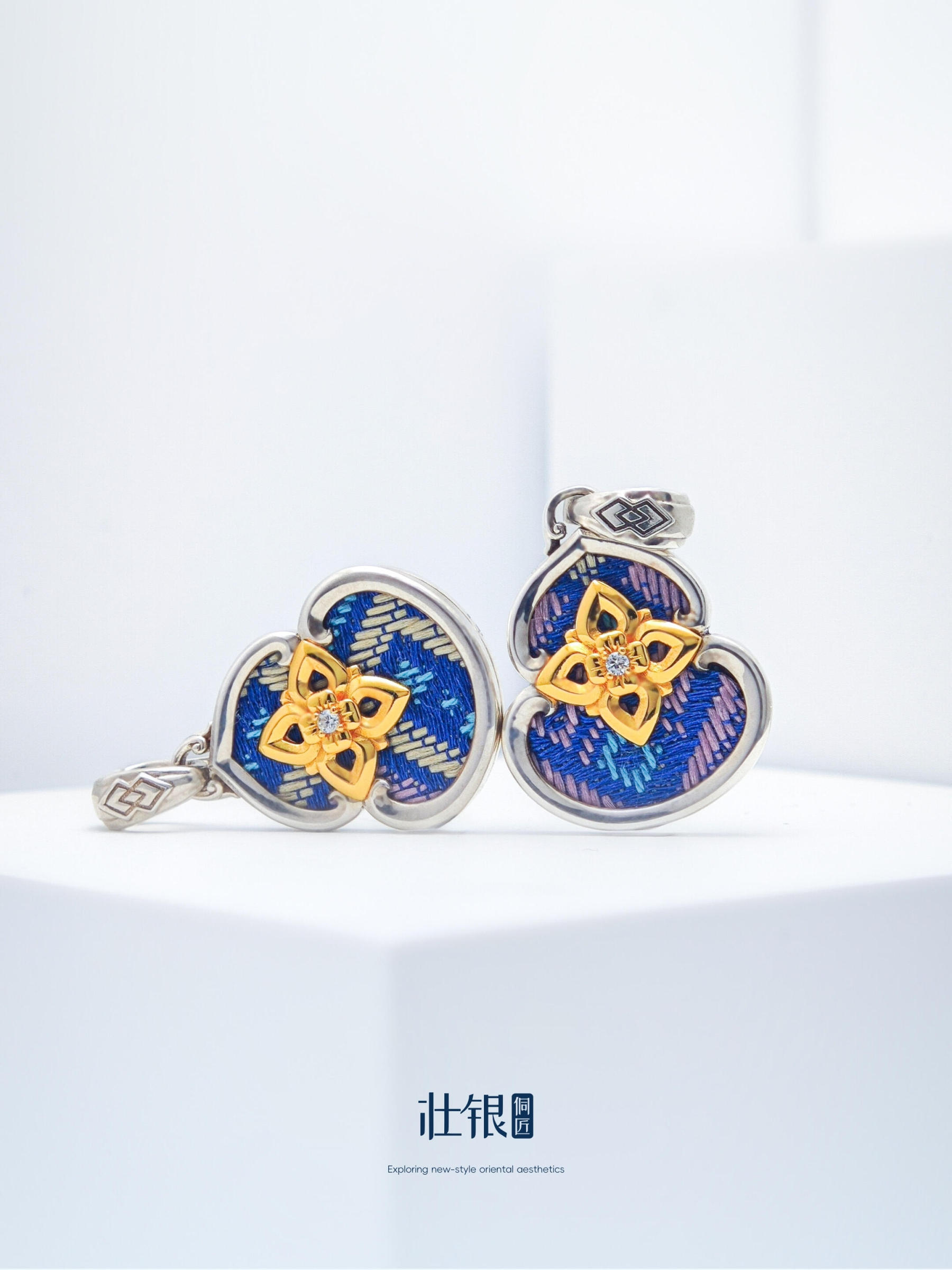 Blessing Gourd Pendant（Crafted from Sterling Silver 925 with 24K Gold Inlay）