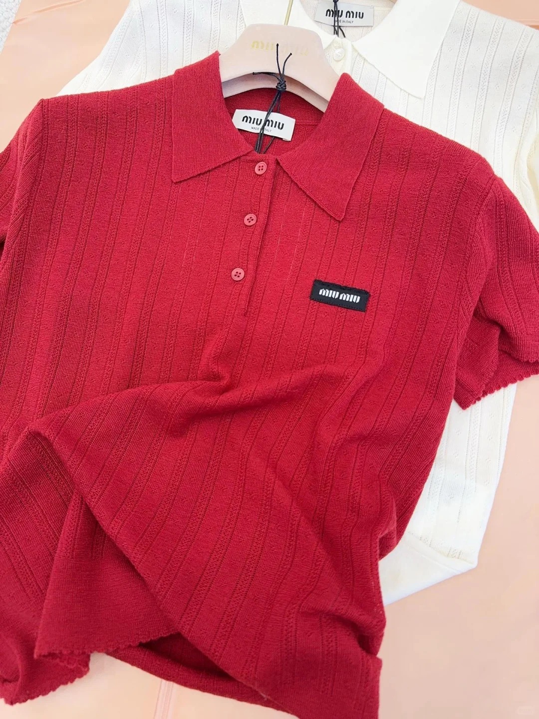 MIU25SS polo short-sleeve knit shirt