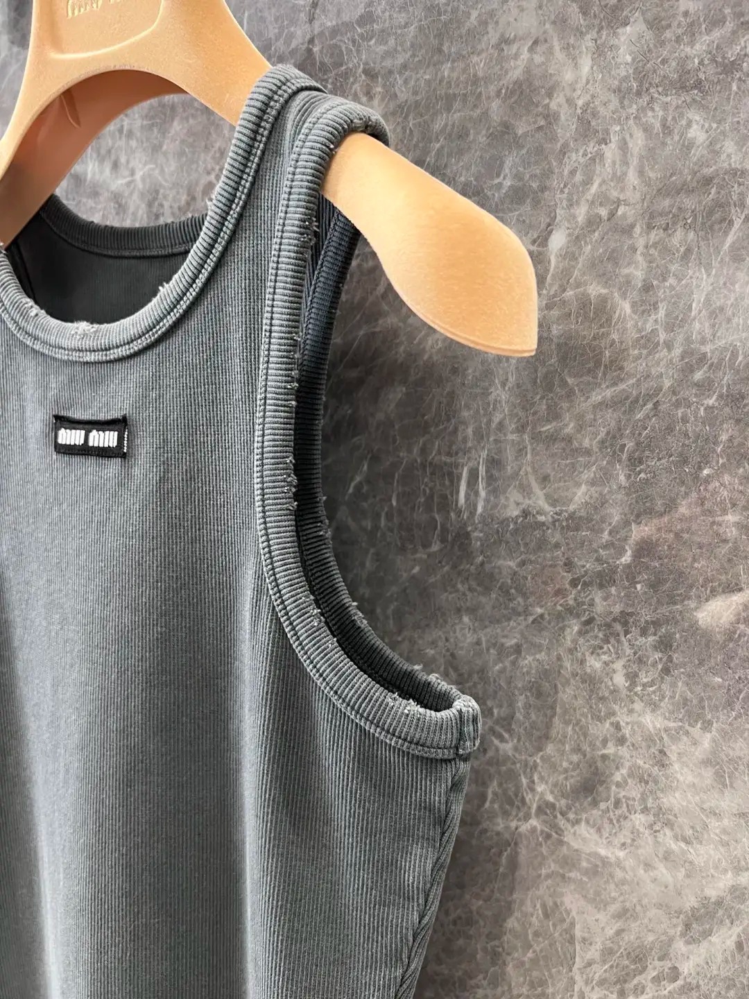 MIU25SS round neck slimming stretch cotton undershirt dress