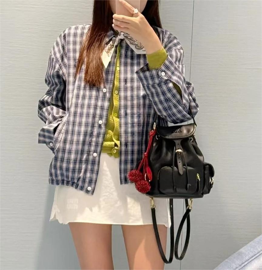 MIU25SS Plaid Jacket Coat