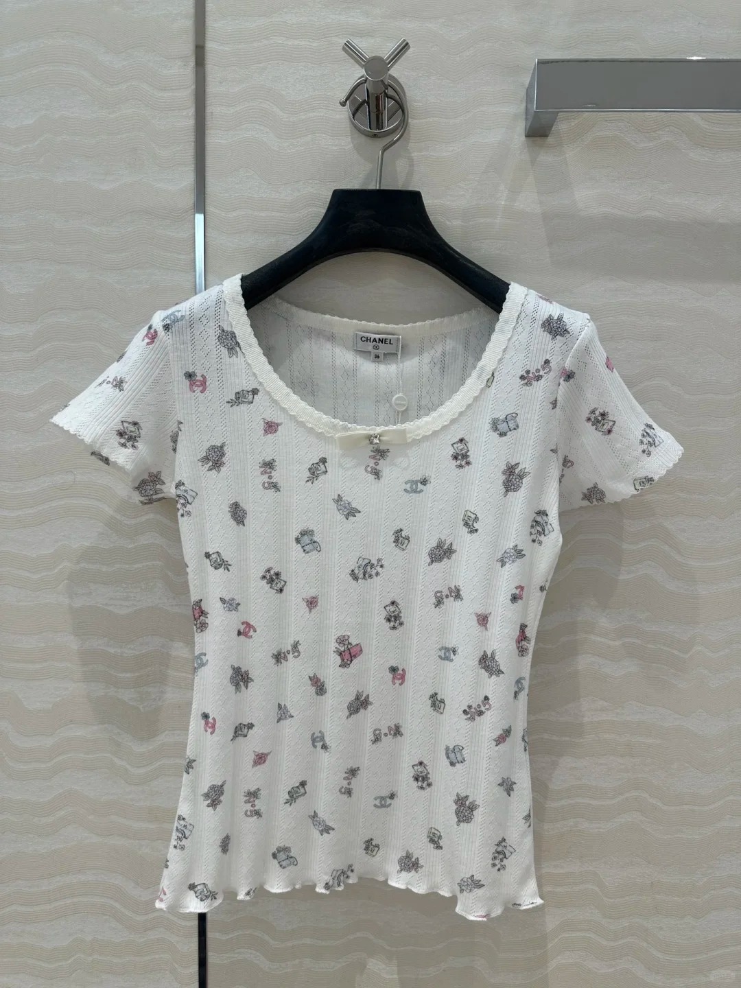 CHANE25SS Floral Bow Short Sleeve