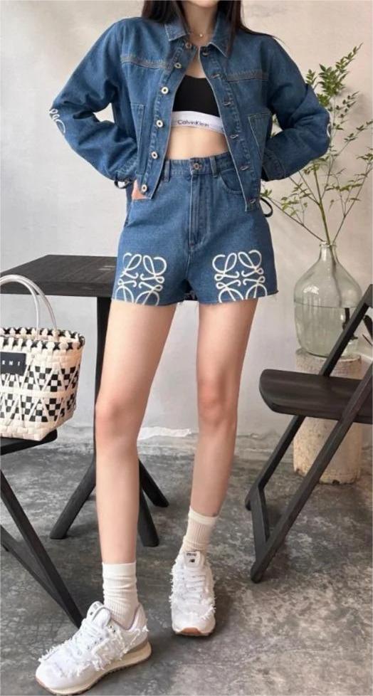 LOE 25SS Cotton Twill Denim Shorts