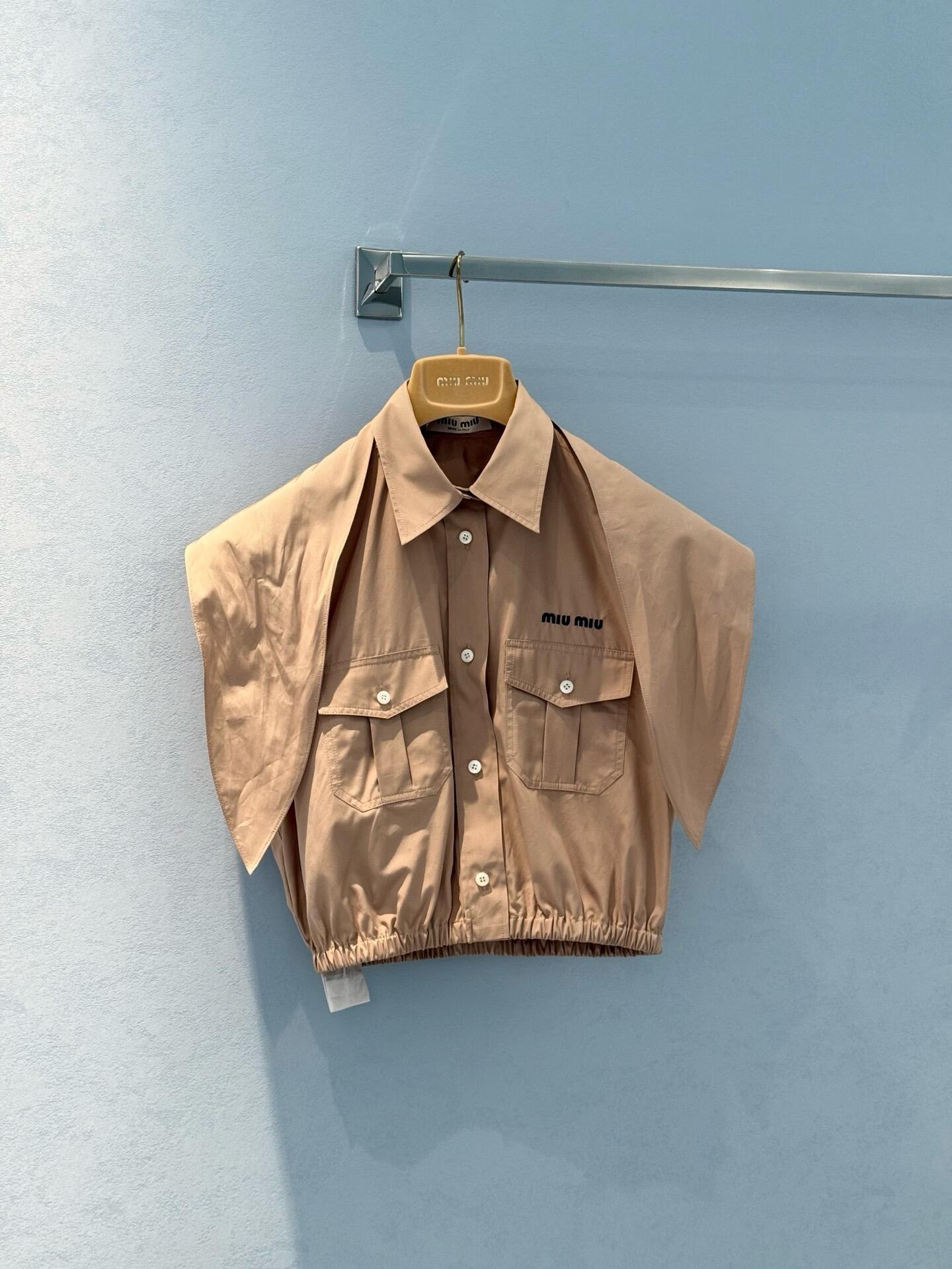 4 MIU25SS Navy Collar Two Wear Short Sleeve Shirt