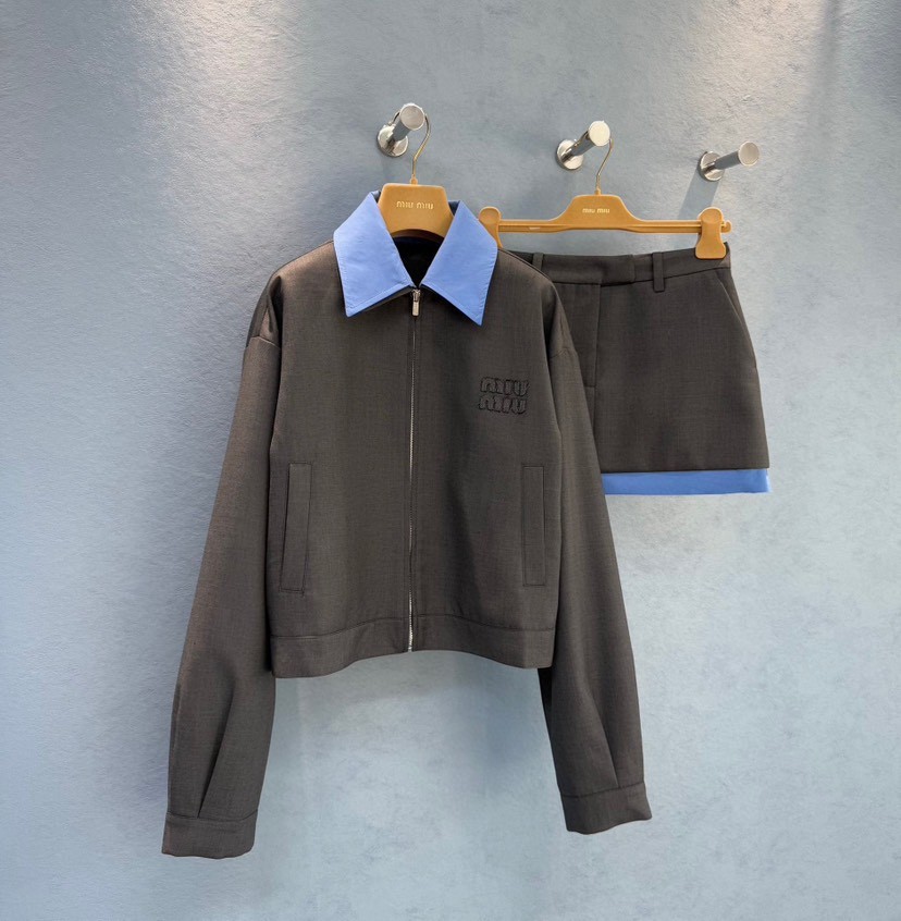 8 MIU New Suit Patchwork Collar