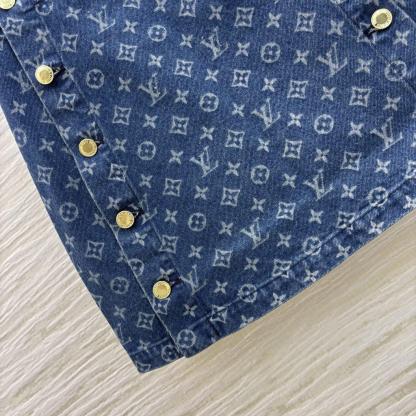 1V Jacquard Denim Skirt