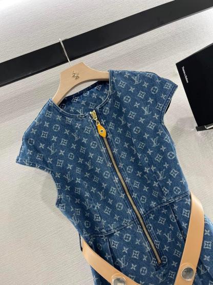 1V Jacquard Denim Dress