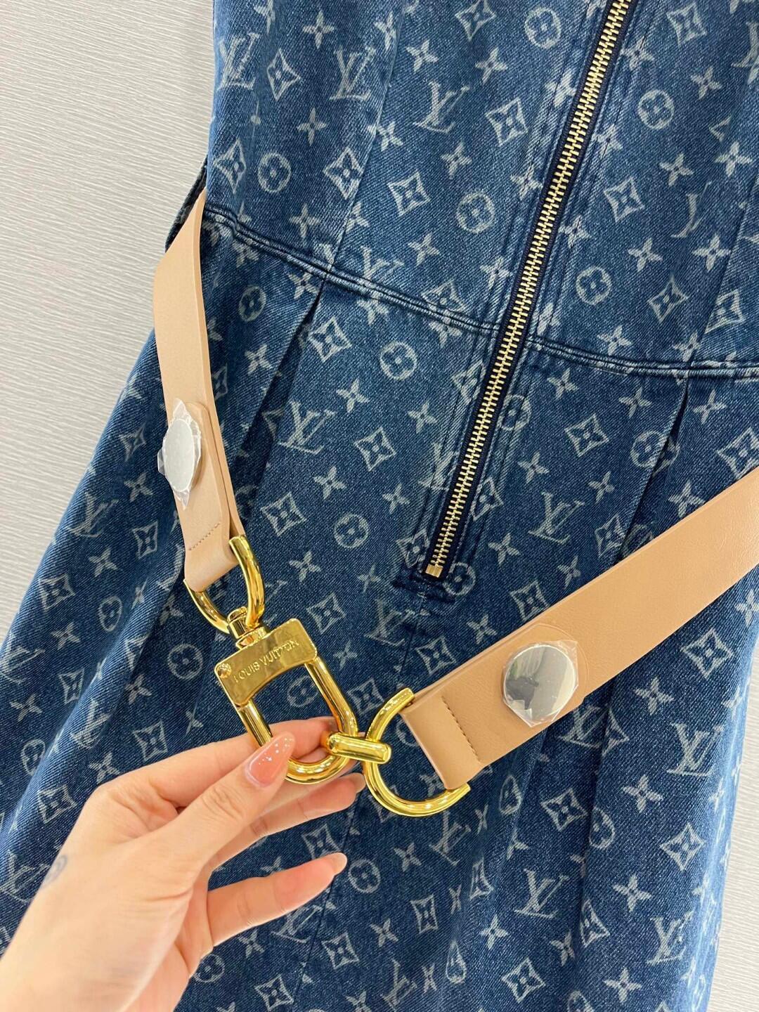 1V Jacquard Denim Dress