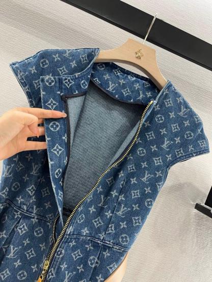 1V Jacquard Denim Dress