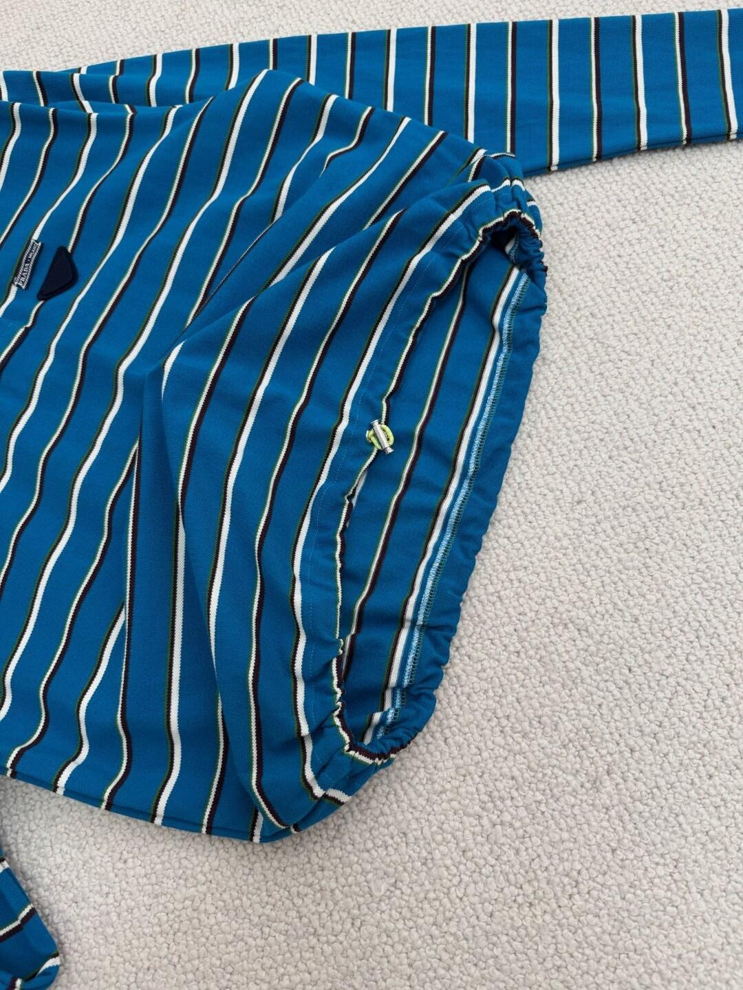 PRD Colorblocked Stripe Lapel Long Sleeve