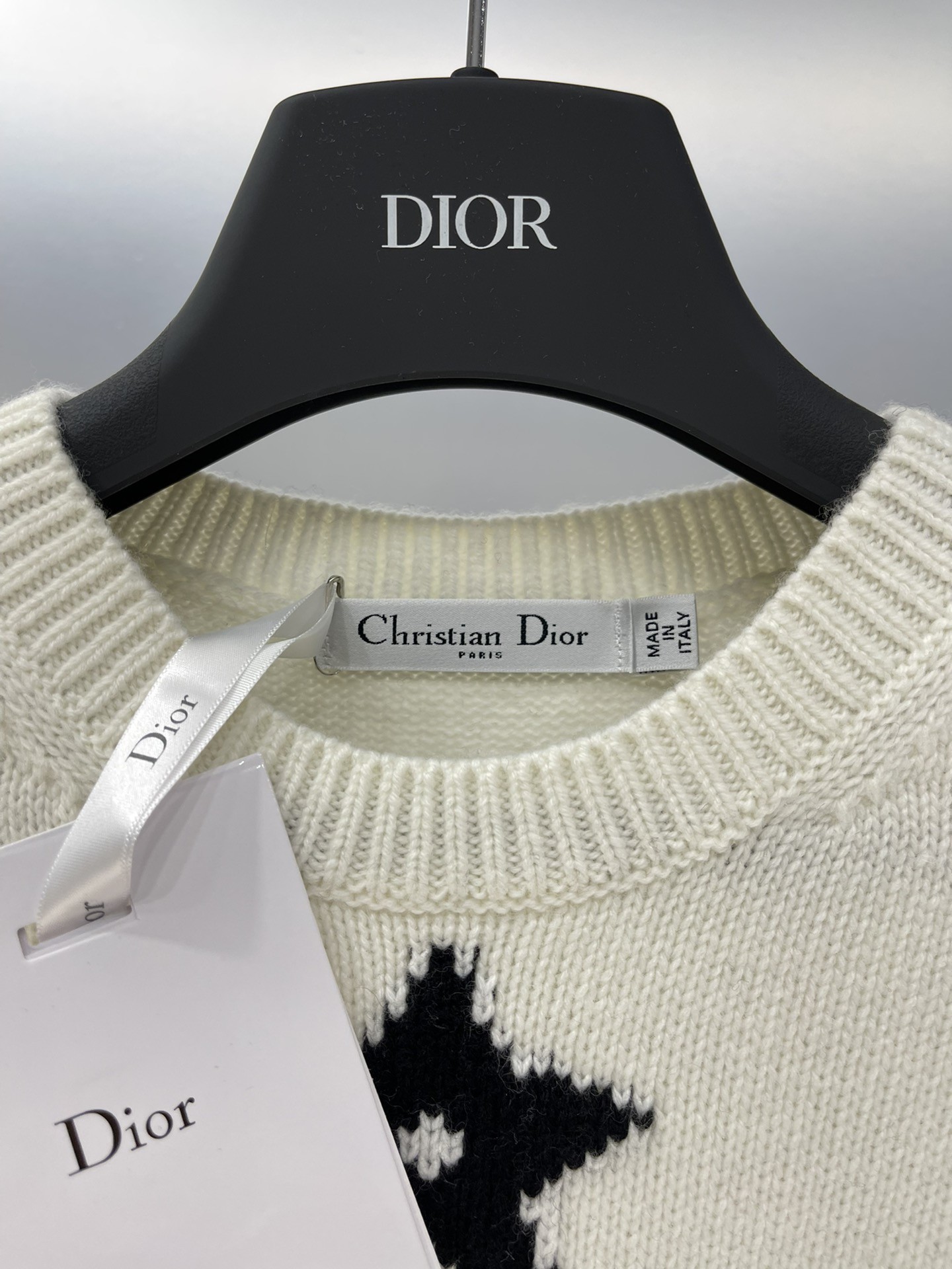 DOR Jacquard Pentagram Striped Knit Short Sleeve