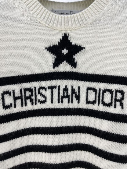 DOR Jacquard Pentagram Striped Knit Short Sleeve