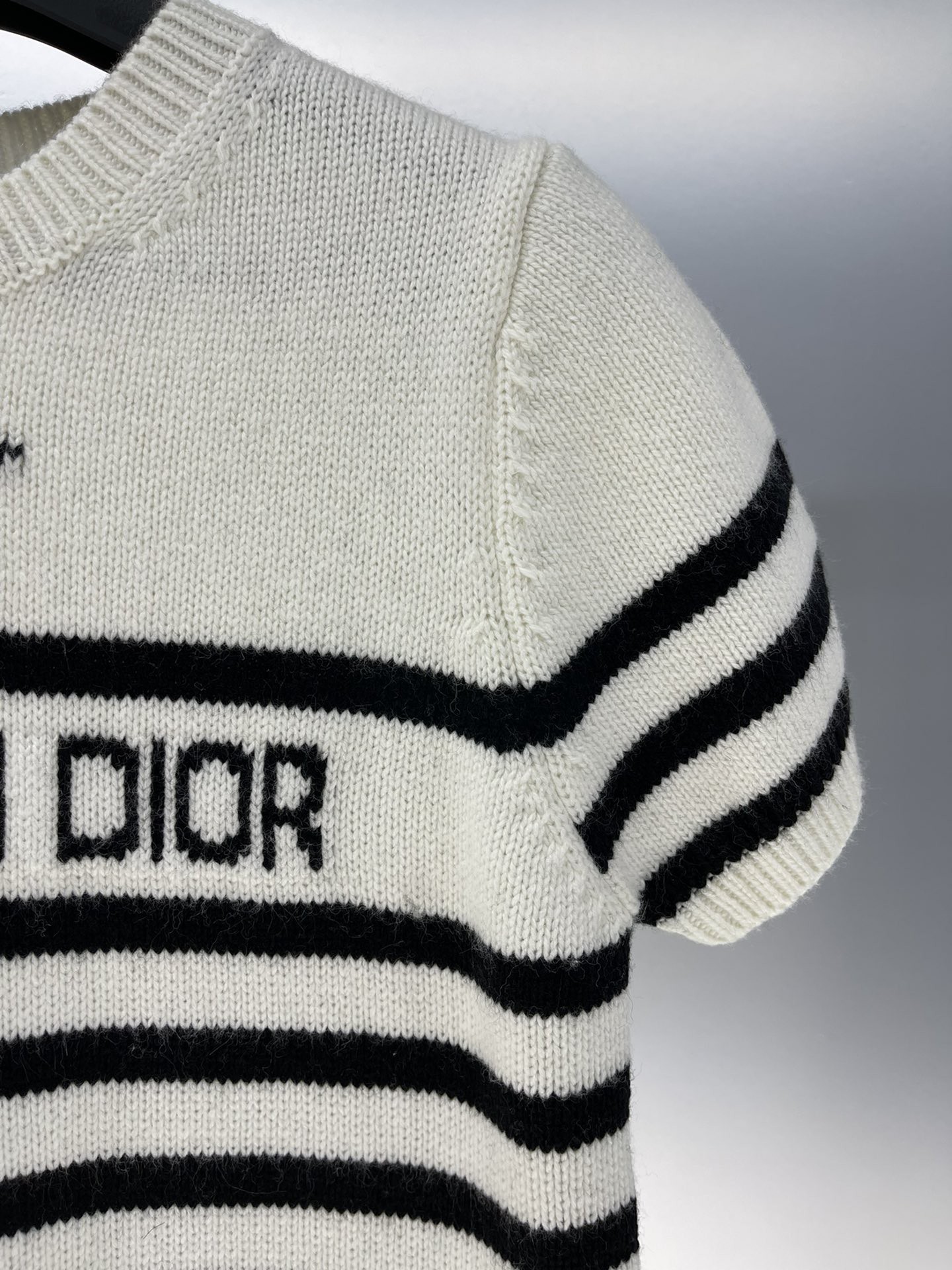 DOR Jacquard Pentagram Striped Knit Short Sleeve