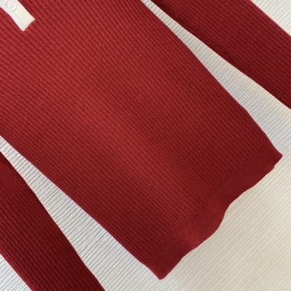 Miu Embroidered Letter Clash Color Knit Long Sleeve