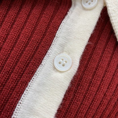 Miu Embroidered Letter Clash Color Knit Long Sleeve