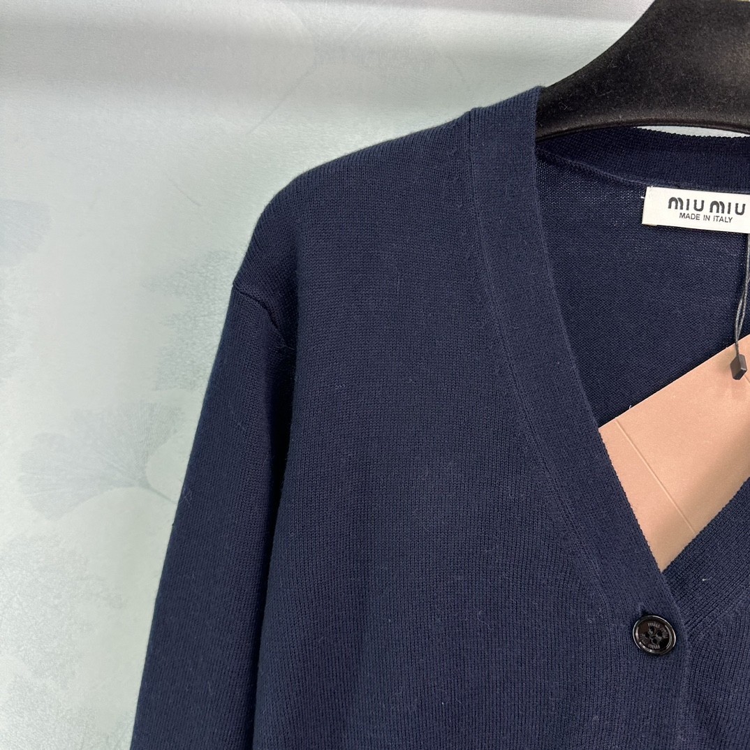 Miu Gold Label Embroidered Knit Cardigan