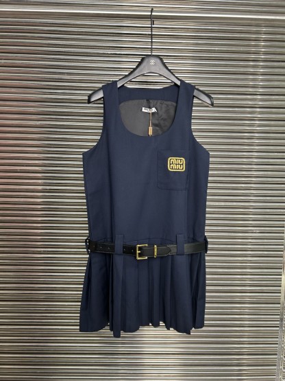 Miu Gold Label Embroidered Work Dress