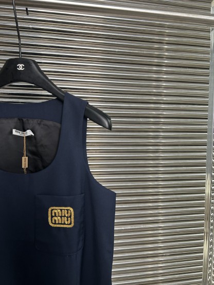 Miu Gold Label Embroidered Work Dress