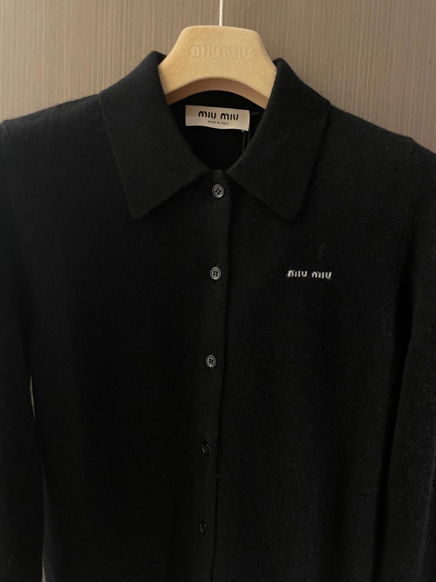 Miu polo knit cardigan