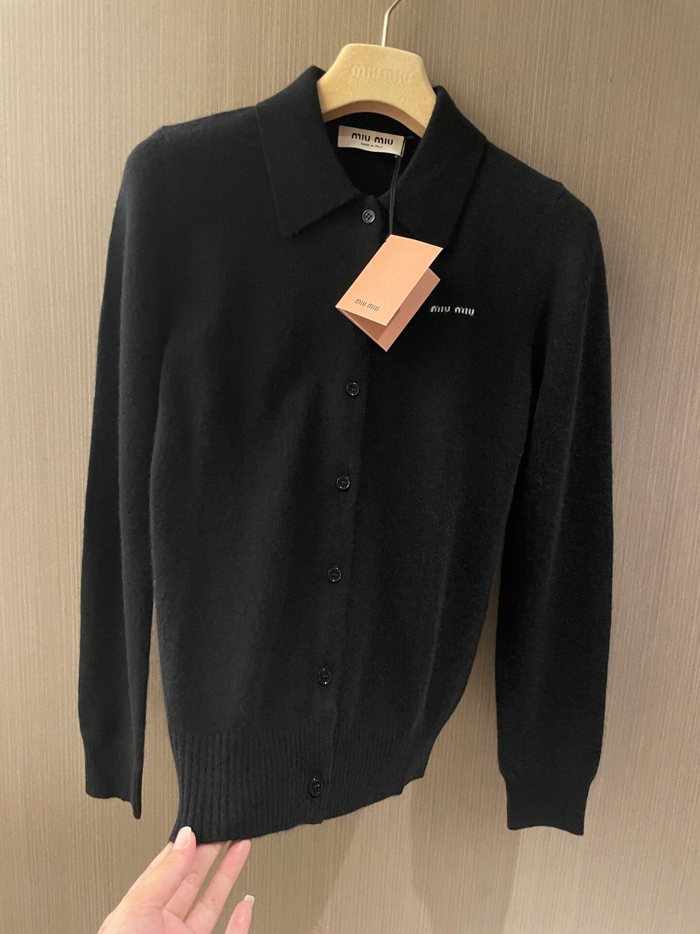 Miu polo knit cardigan