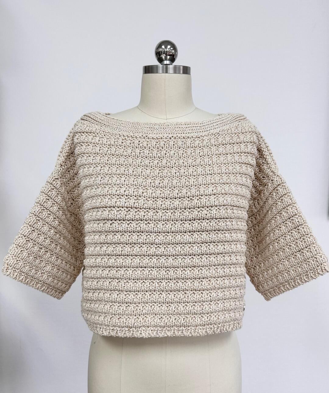 CHNEL Crochet Cutout One-Shoulder Short Top