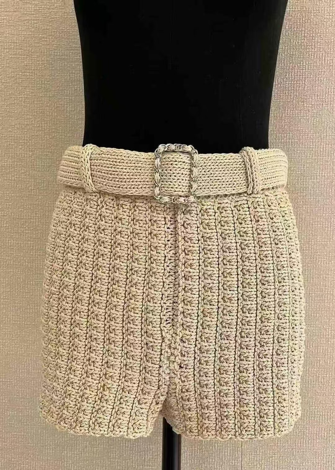 CHNEL Crochet Skeleton Shorts