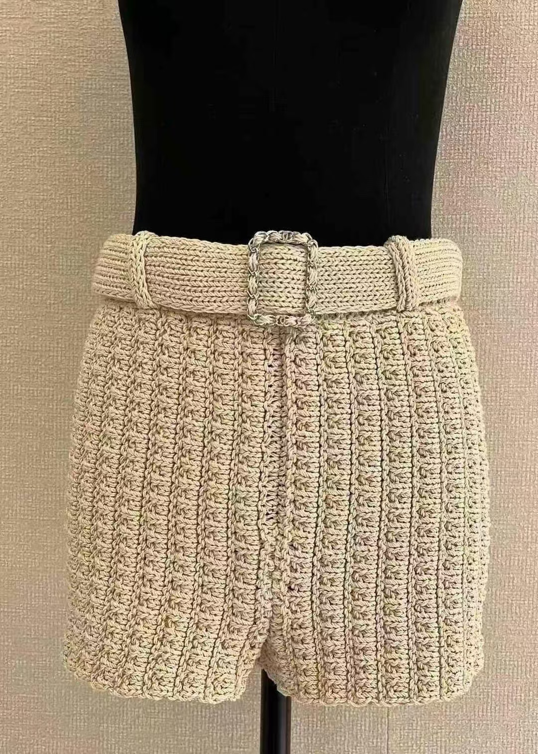 CHNEL Crochet Skeleton Shorts