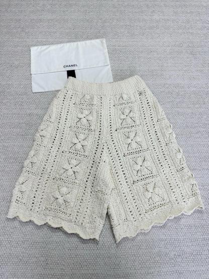 CHNEL Embossed Woven Shorts