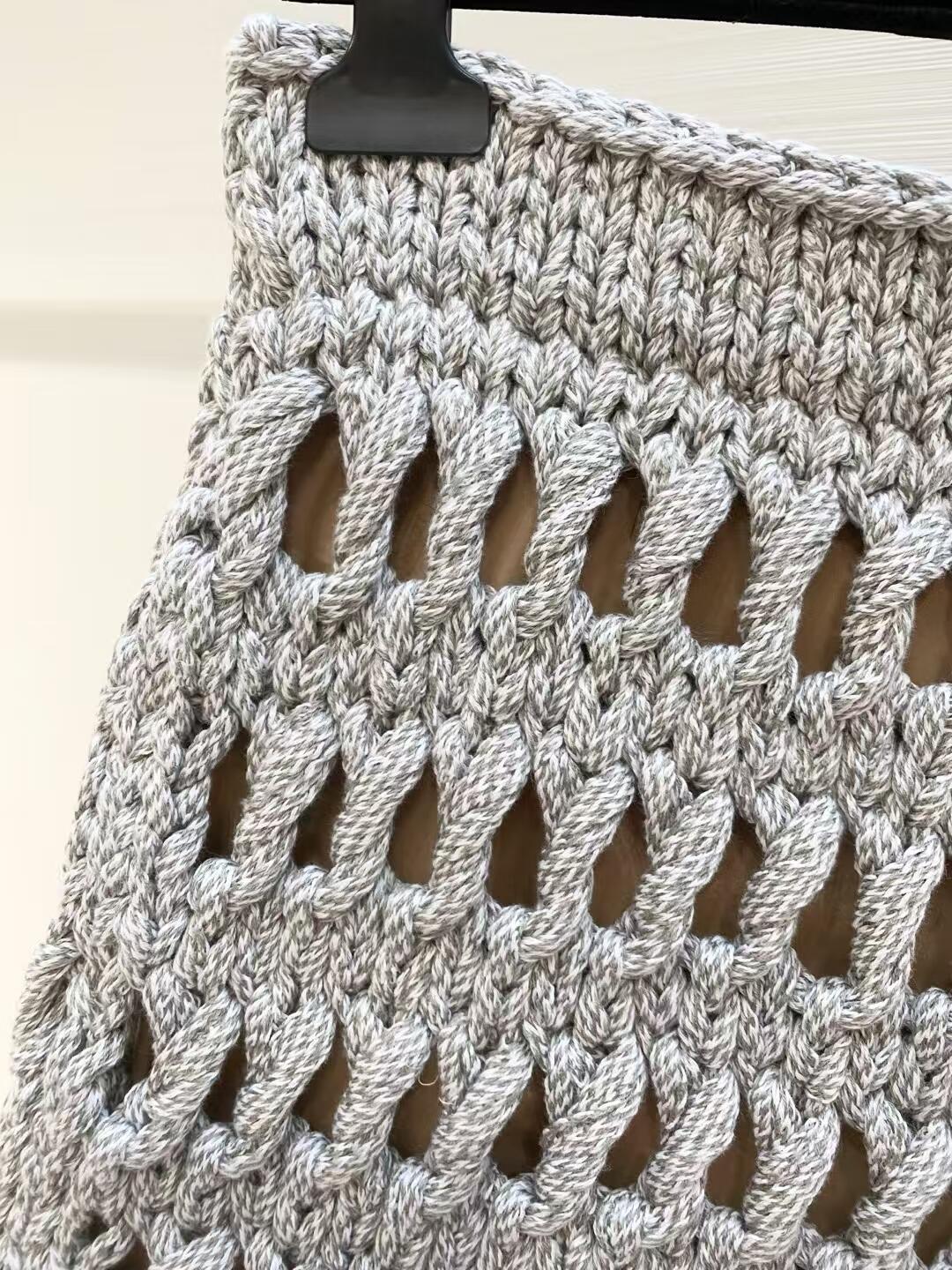 CHNEL Cutout Galaxy Gray Knit Half Skirt