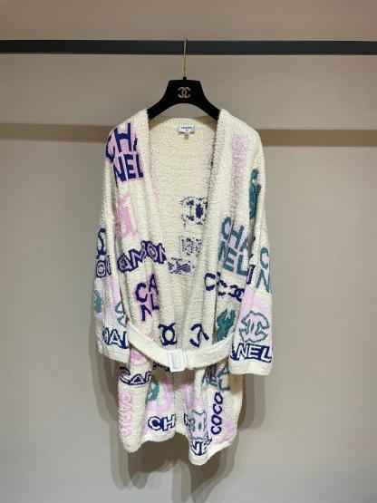 Chnal jennie colorful letter cardigan sweater
