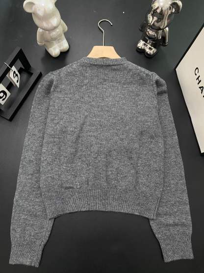 PRAD25SS Monogrammed Embroidered Long Sleeve Sweater